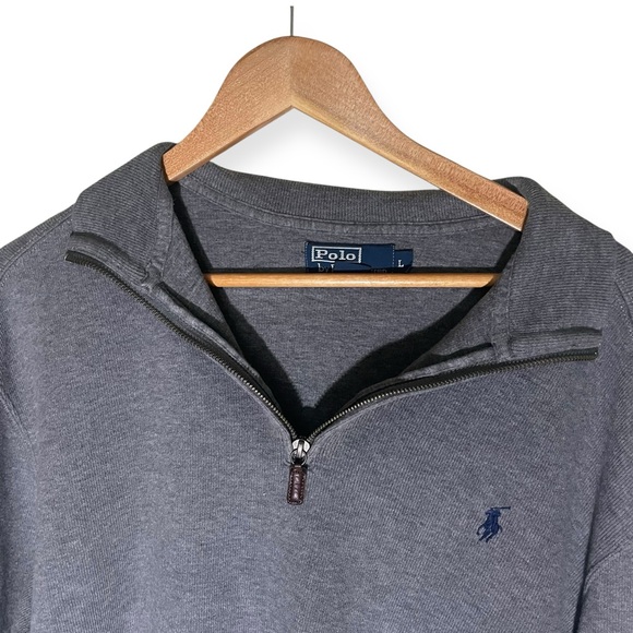 Polo by Ralph Lauren Charcoal Quarter-Zip Pullover - Picture 3 of 8